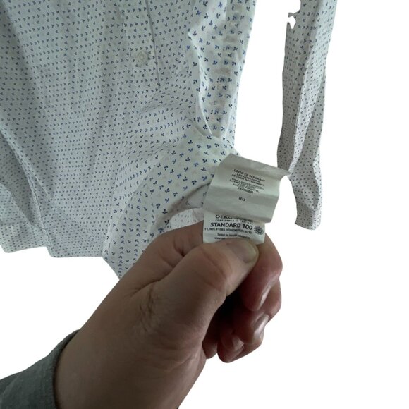 Tommy Hilfiger Mens Slim Fit Button-Up Dress Shirt With Blue Pink Micro Print M - Picture 4 of 10